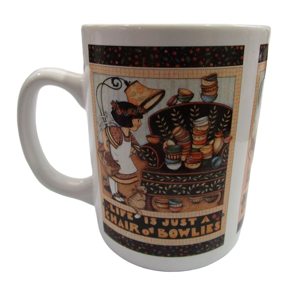 ME Ink Mary Engelbreit Life Is Just A Chair Of Bowlies Vintage Mug GUC